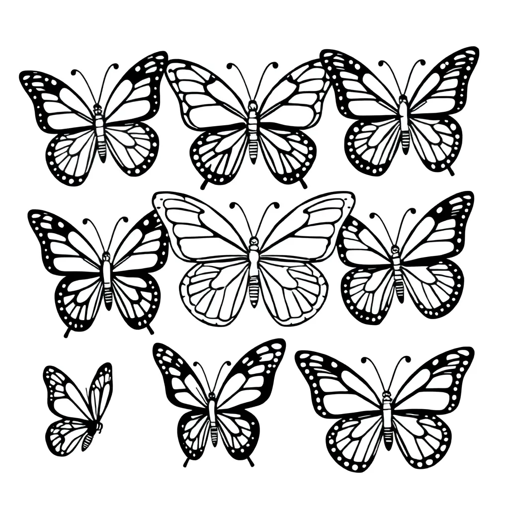 Vlinder Natuur Lente Gedetailleerd Sierlijk coloring page for children