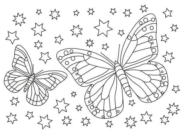Vlinders Sterren coloring page for children