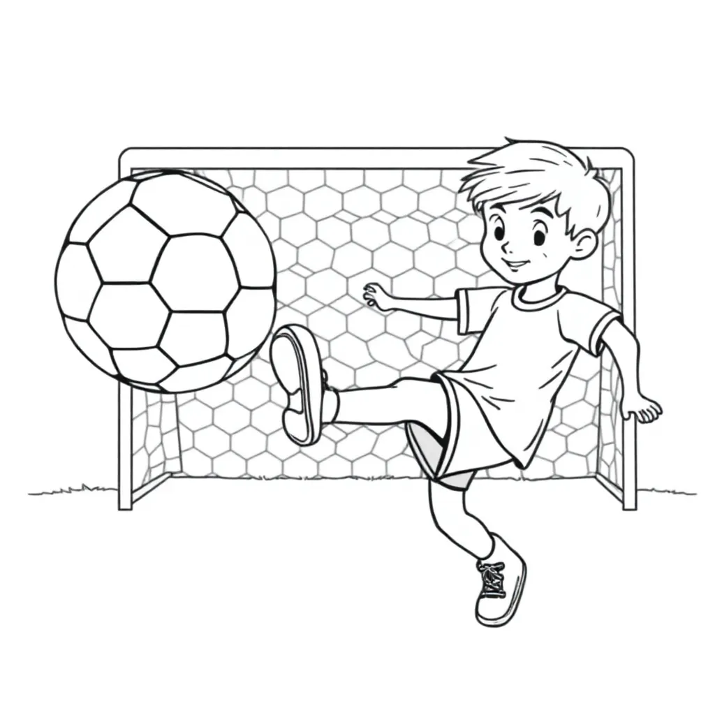 Voetbal coloring page for children
