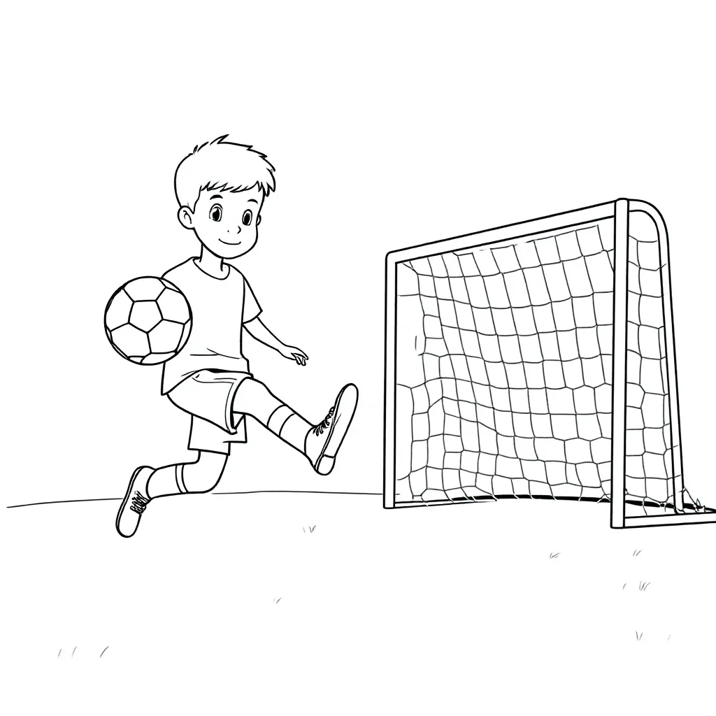 Voetbal coloring page for children