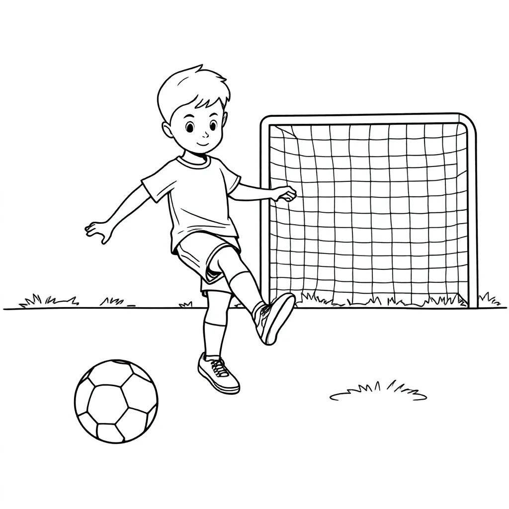 Voetbal coloring page for children