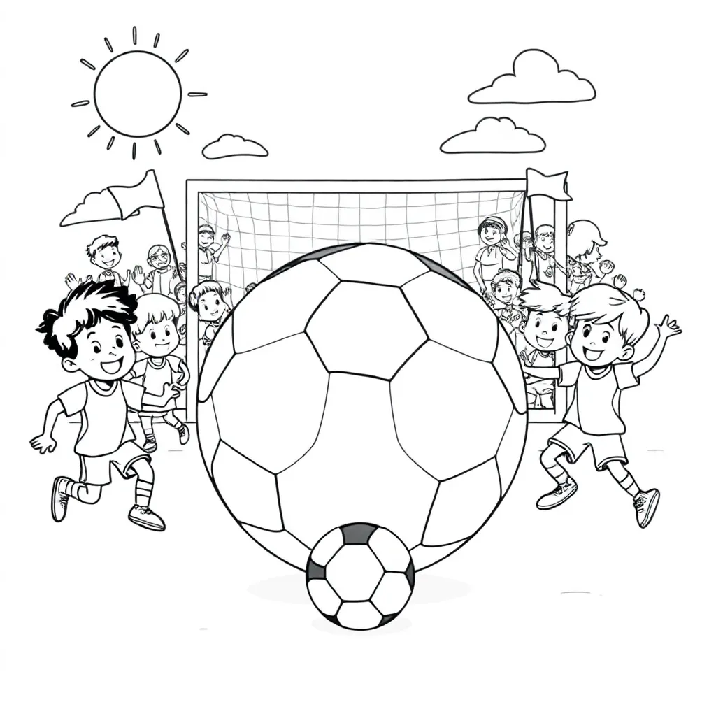 Voetbal coloring page for children