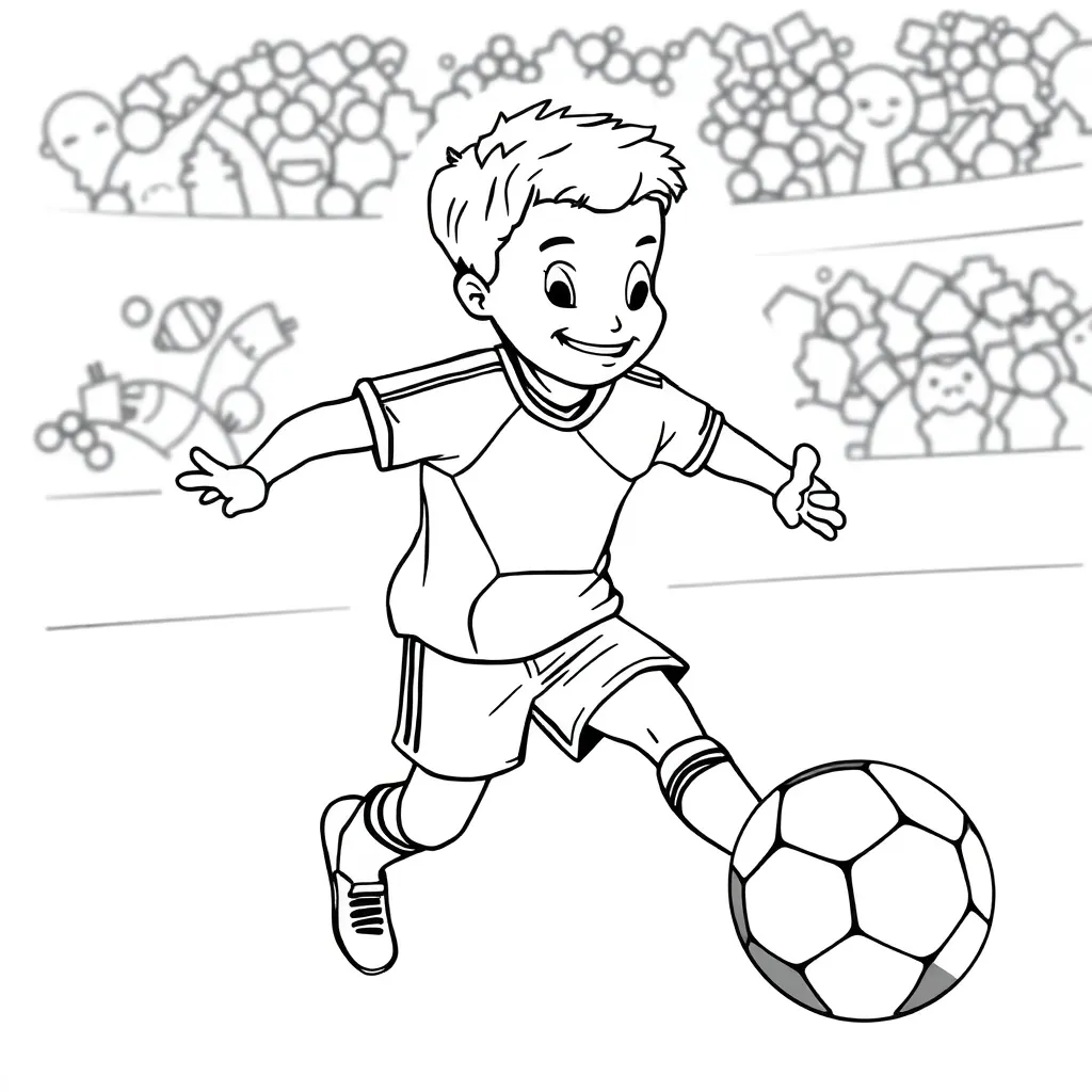 Voetbal Sport Keeper Bal Actie coloring page for children