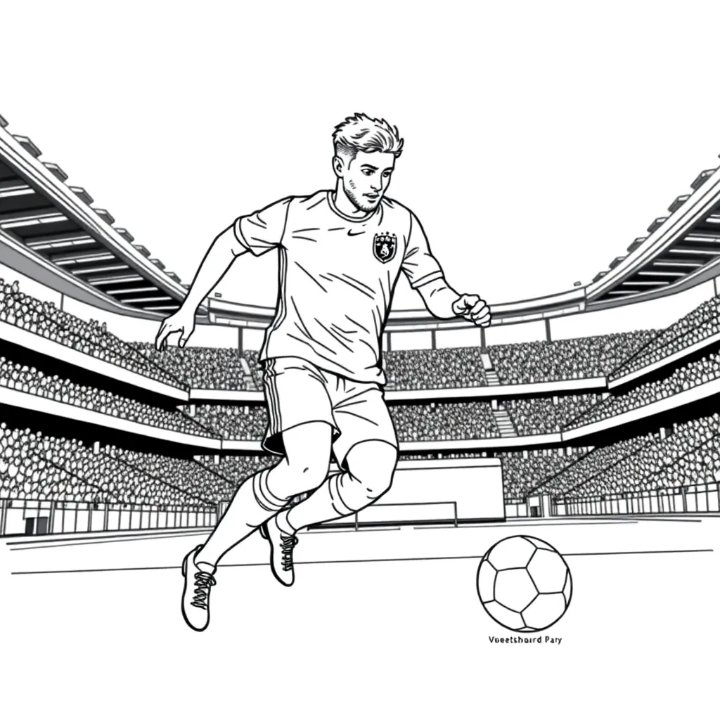 Voetbal Sport Keeper Wedstrijd Bal coloring page for children