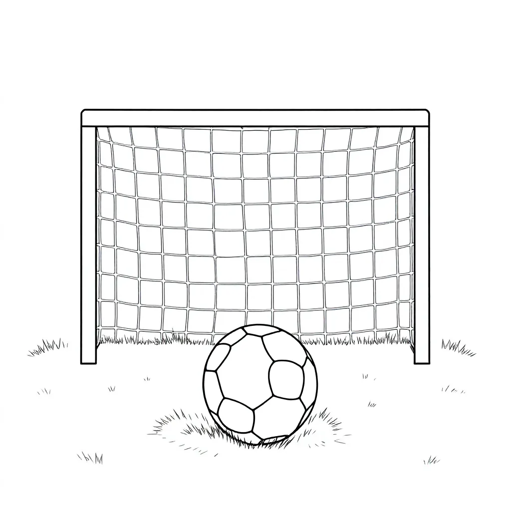 Voetbalgoal coloring page for children