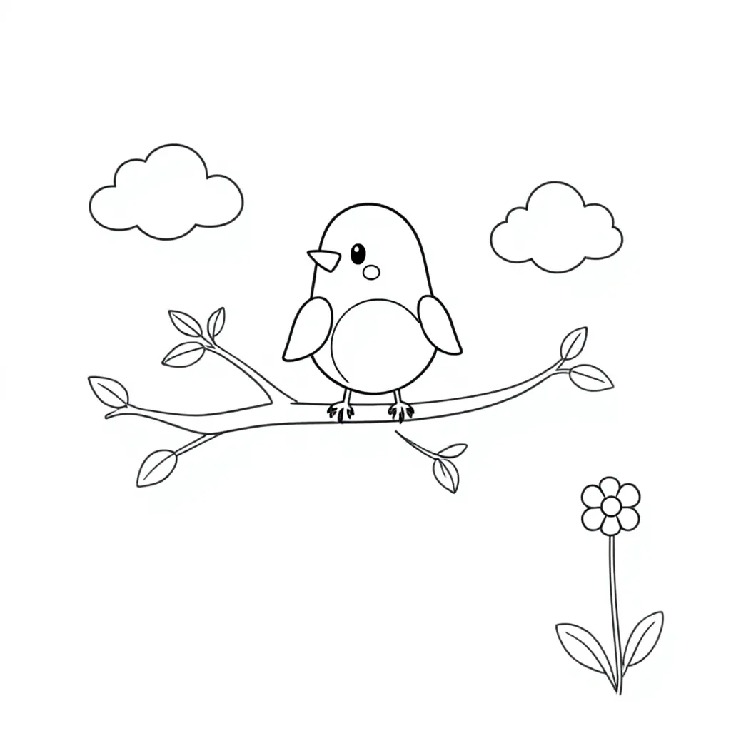 Vogel kleurplaten voorbeeld