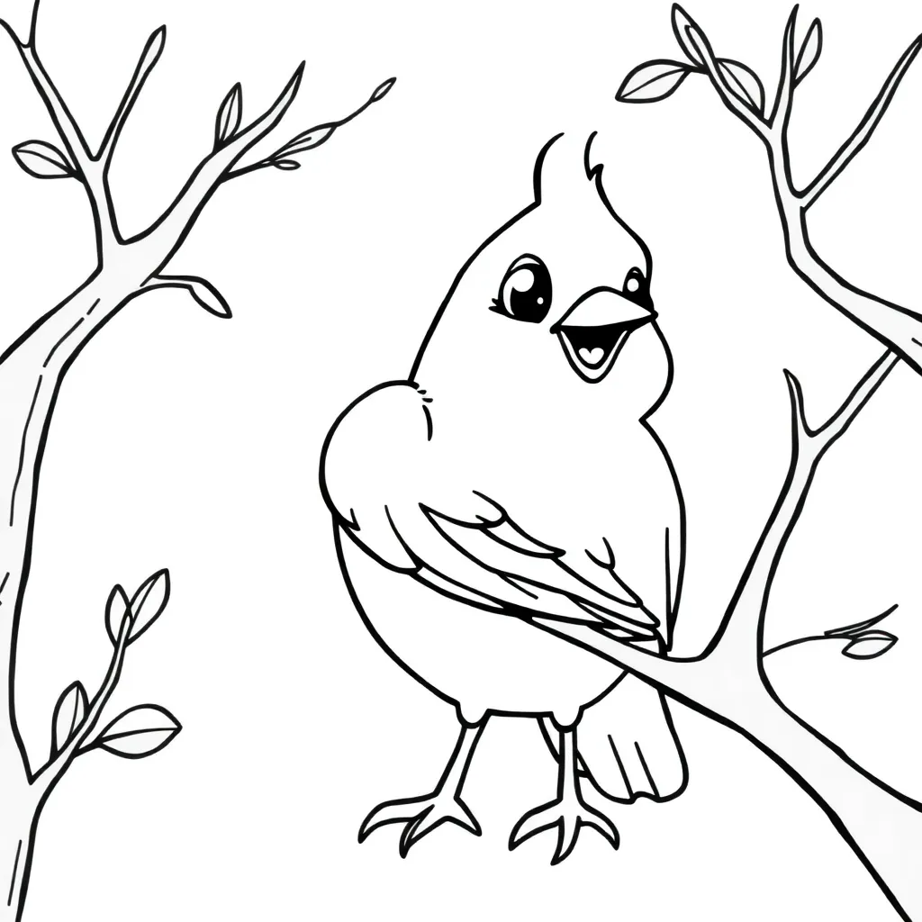 Vogel Natuur Vleugels Wilde Dieren coloring page for children