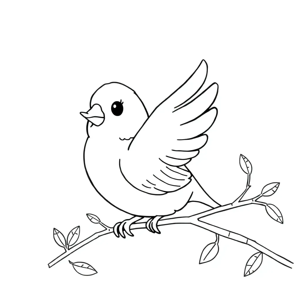 Vogel Natuur Vleugels Wilde Dieren coloring page for children