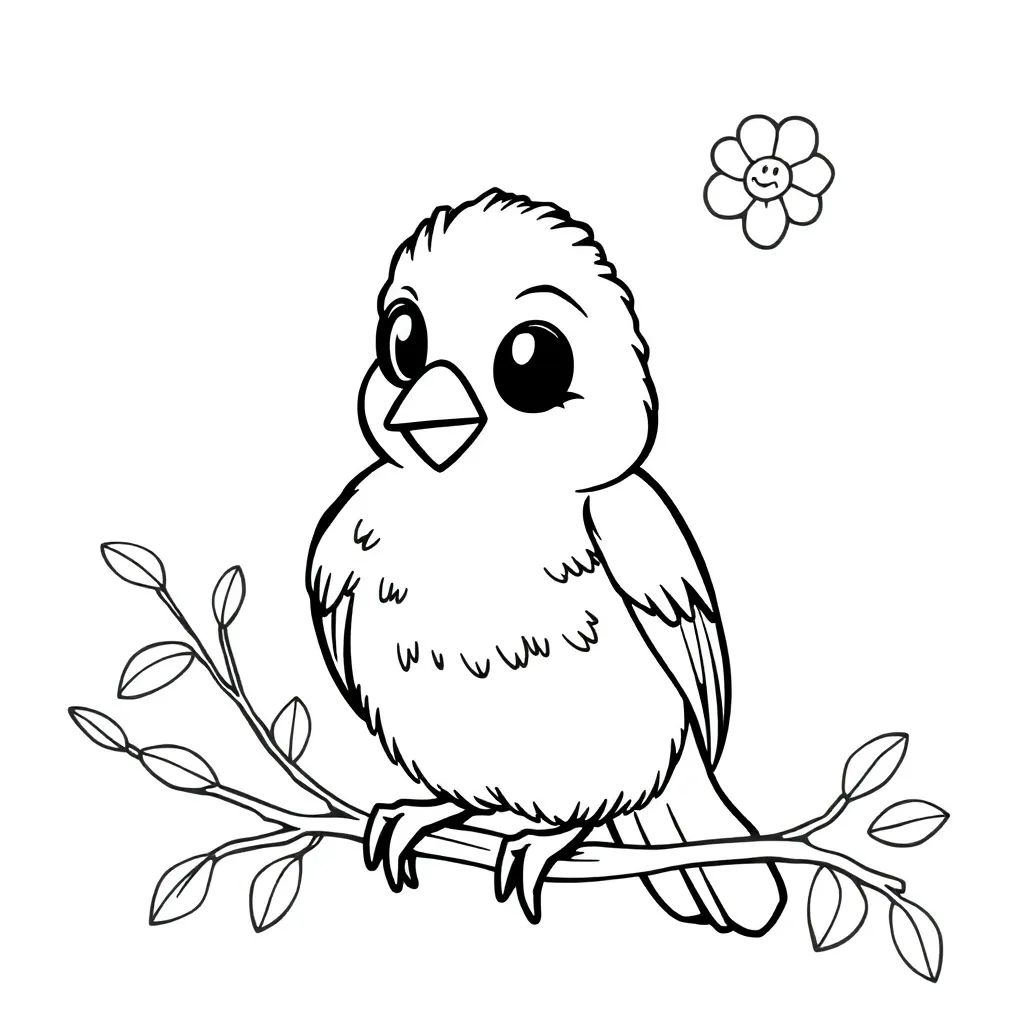Vogel Natuur Wilde Dieren Veren coloring page for children