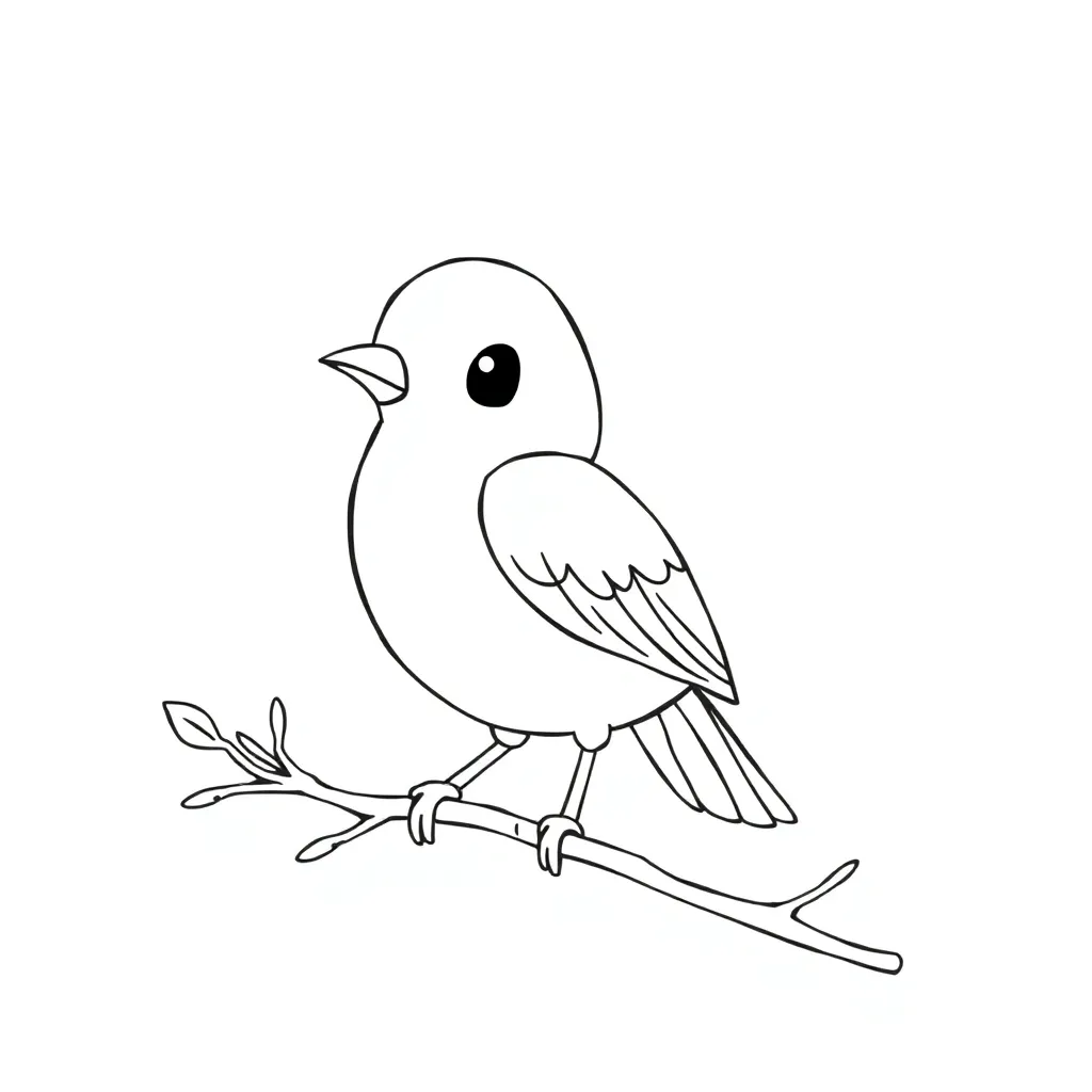 Vogel Natuur Wilde Dieren Veren coloring page for children