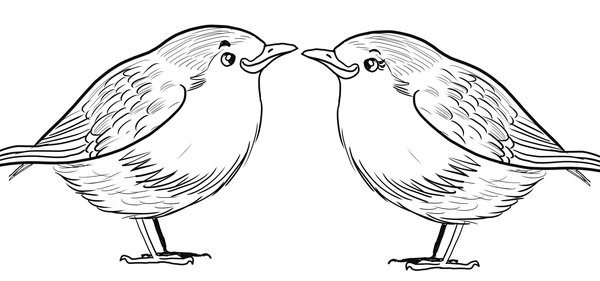 Vogel Robin S Couple coloring page for children