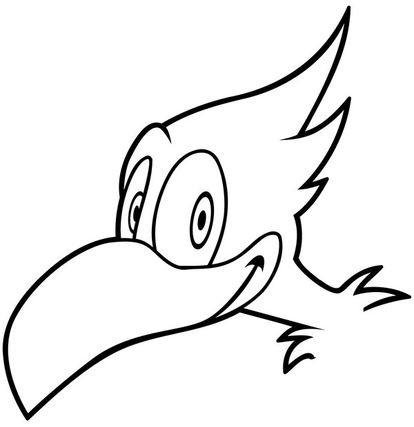 Vogelkopf Cartoon coloring page for children