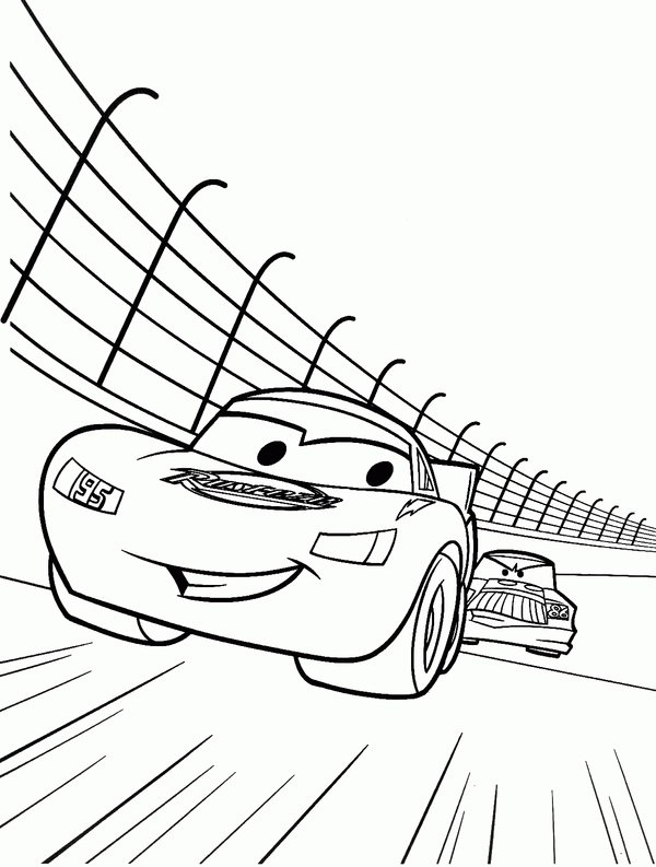 Voiture de course Cars Lightning Mc Queen coloring page for children