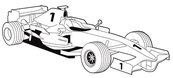 Voiture De Course De Formule 1 Numero 1 coloring page for children