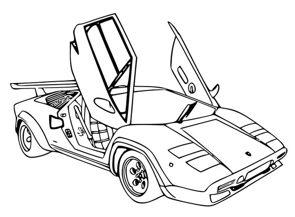 Voitures Lamborghini Portes Ouvertes coloring page for children