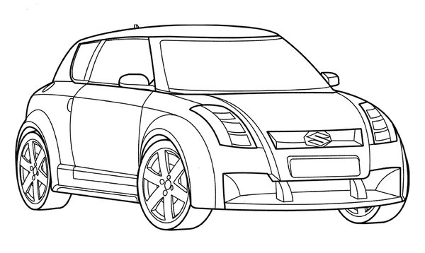 Voitures Suzuki Swift coloring page for children