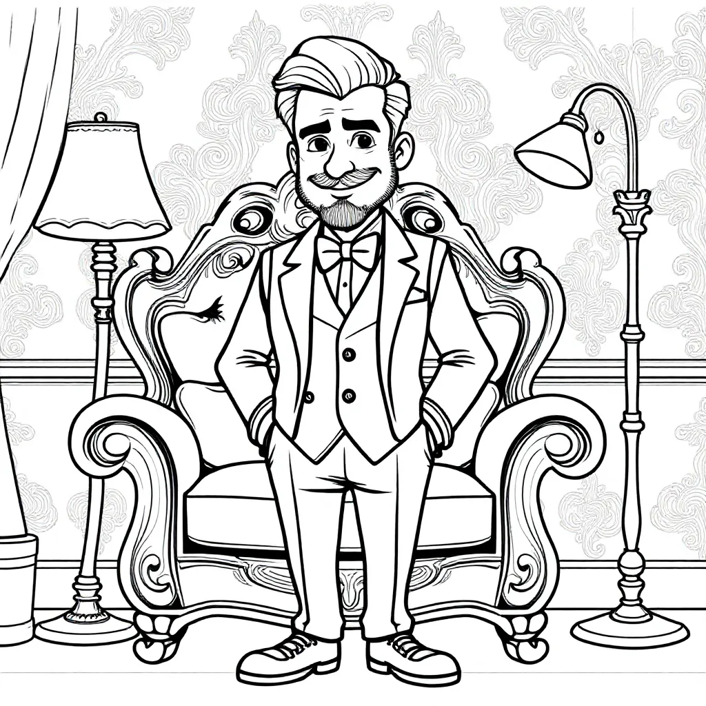 Volwassen Man coloring page for children