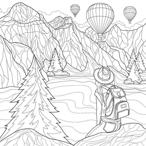 Volwassenen Bergen coloring page for children