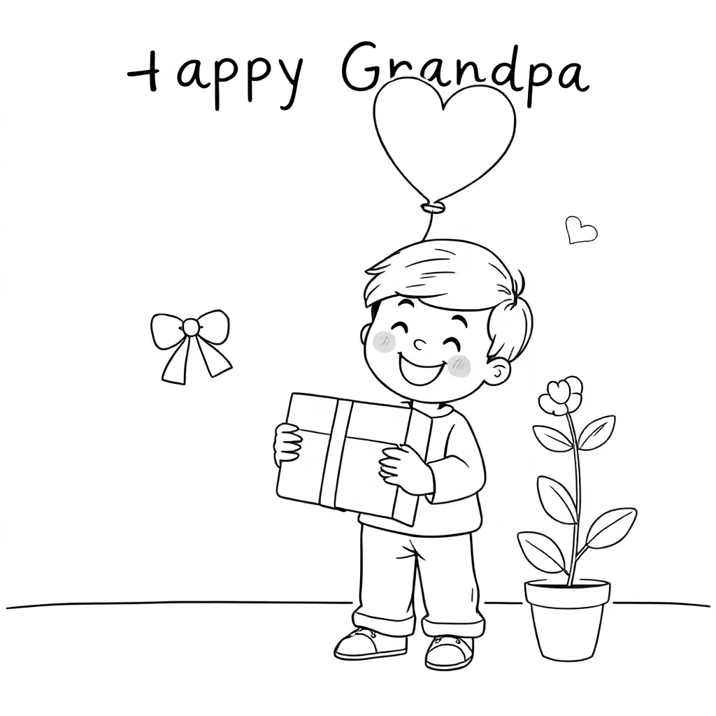 Voor Opa coloring page for children