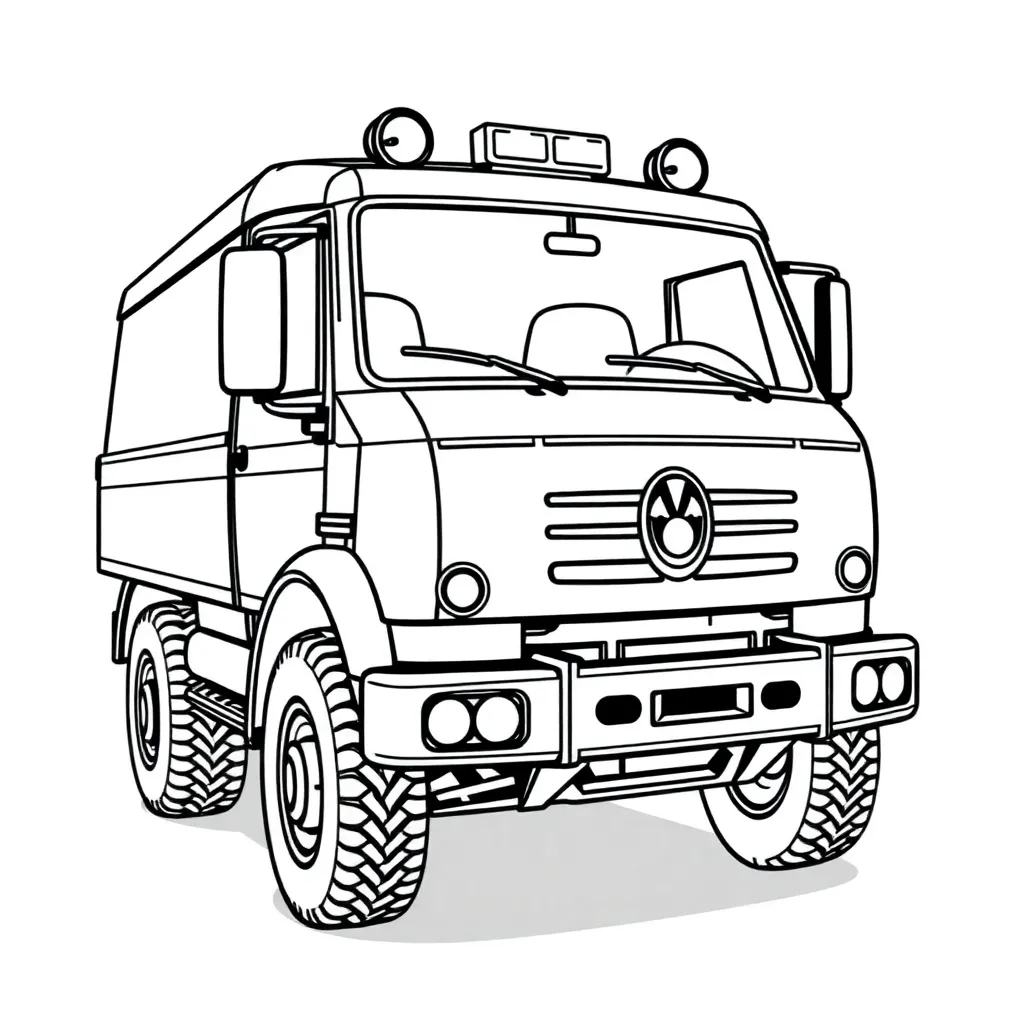 Vrachtwagen Transport Voertuig Logistiek Beroep coloring page for children