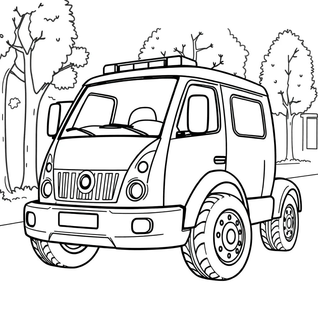 Vrachtwagen Transport Voertuig Logistiek Beroep coloring page for children