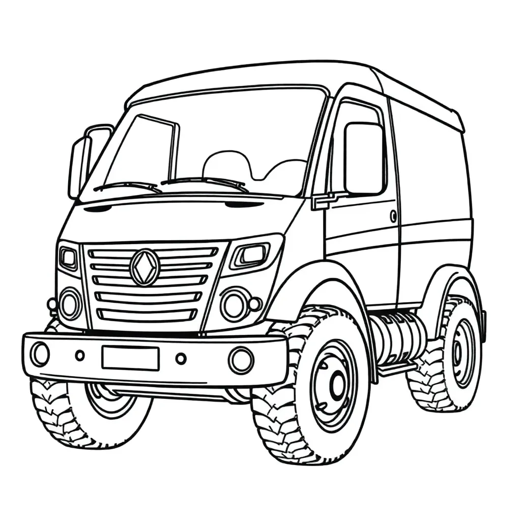 Vrachtwagen Transport Voertuig Logistiek Beroep coloring page for children