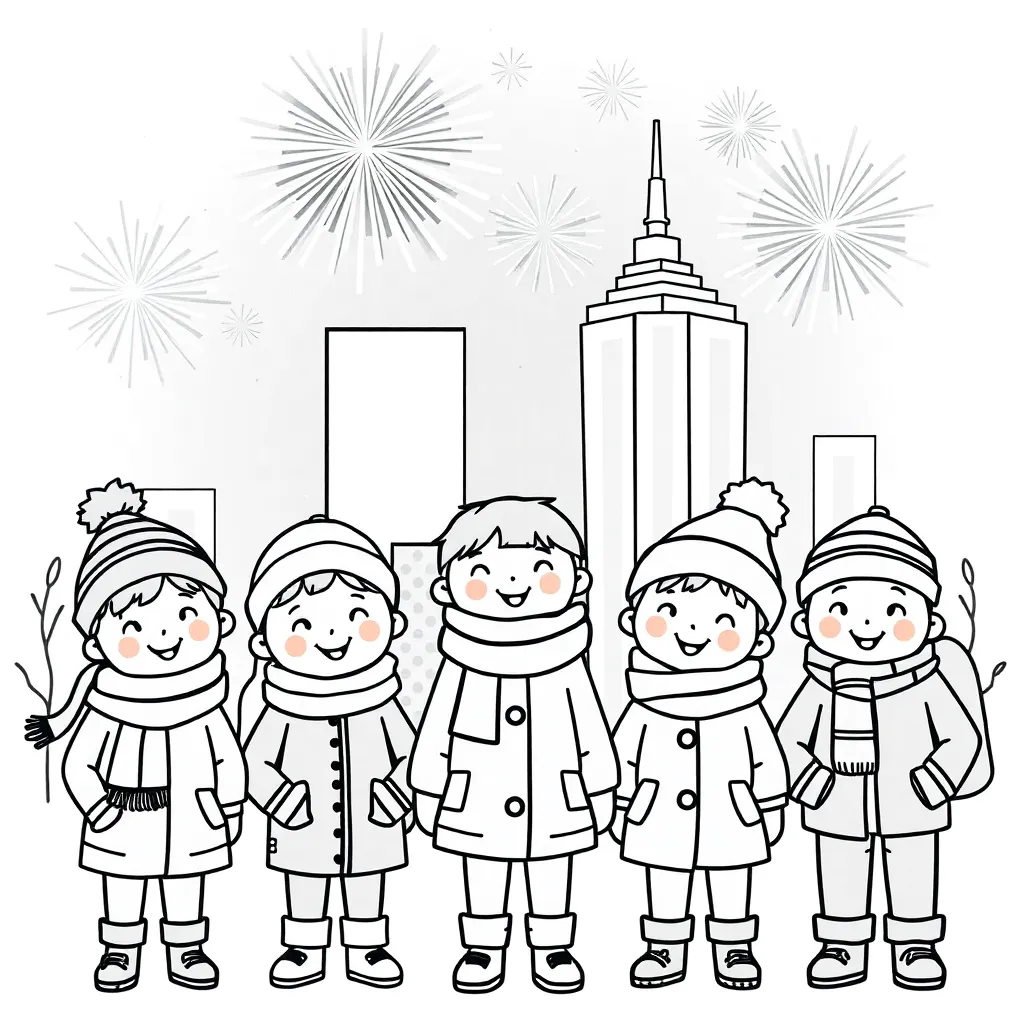 Vuurwerk Kleurplaten coloring page for children