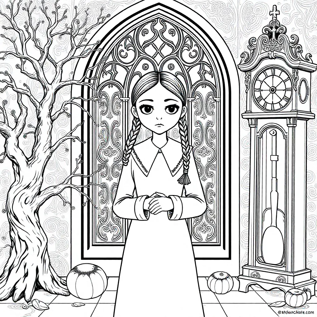 wednesday coloring page for children