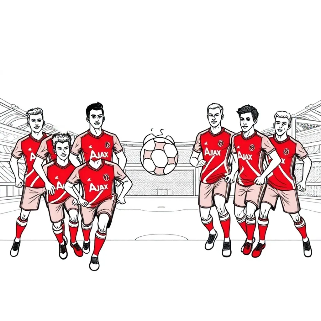 Wil Je Een Tekening Van Het Ajax Team Van De Finale Van D... coloring page for children