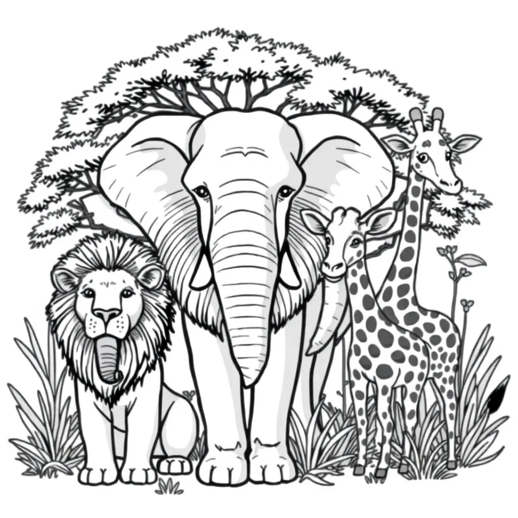 Wilde Dieren coloring page for children
