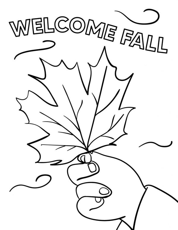 Willkommen Herbst coloring page for children