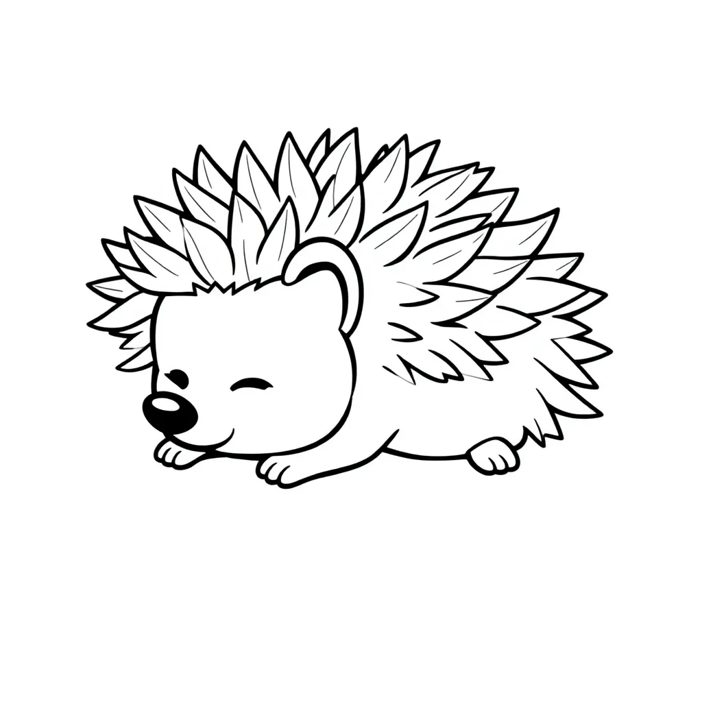 Winter Egel Schattig Natuur Seizoenen coloring page for children