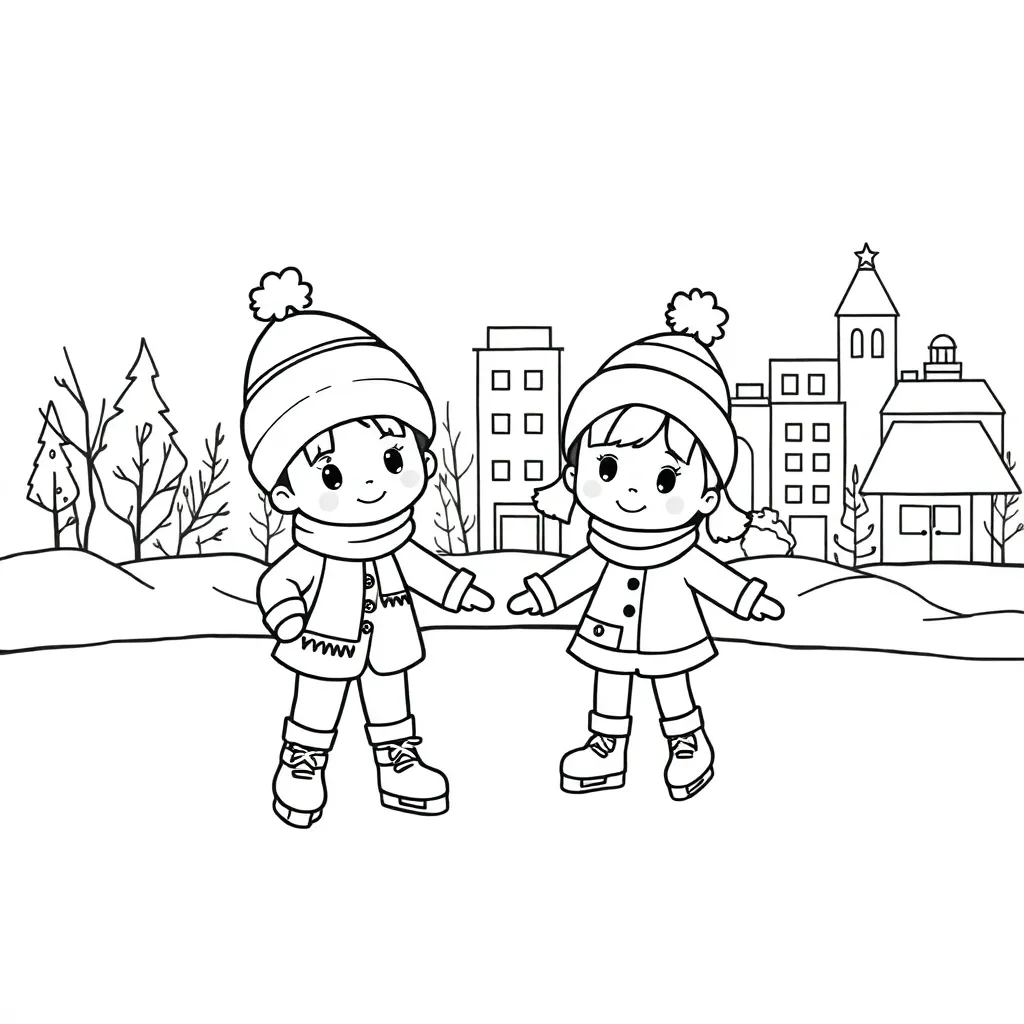 Winterpret Feestdagen Kerst Seizoenen Sneeuw coloring page for children