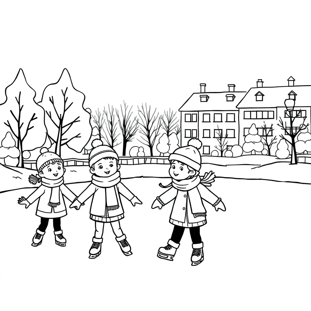 Winterpret coloring page for children