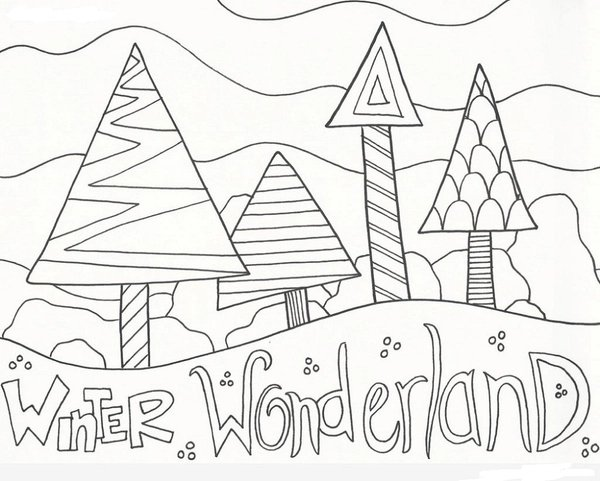 Winterwunderland coloring page for children