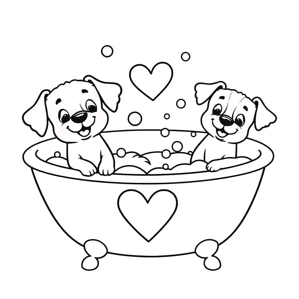 Woezel Pip Bad Zeepbellen Schattig coloring page for children