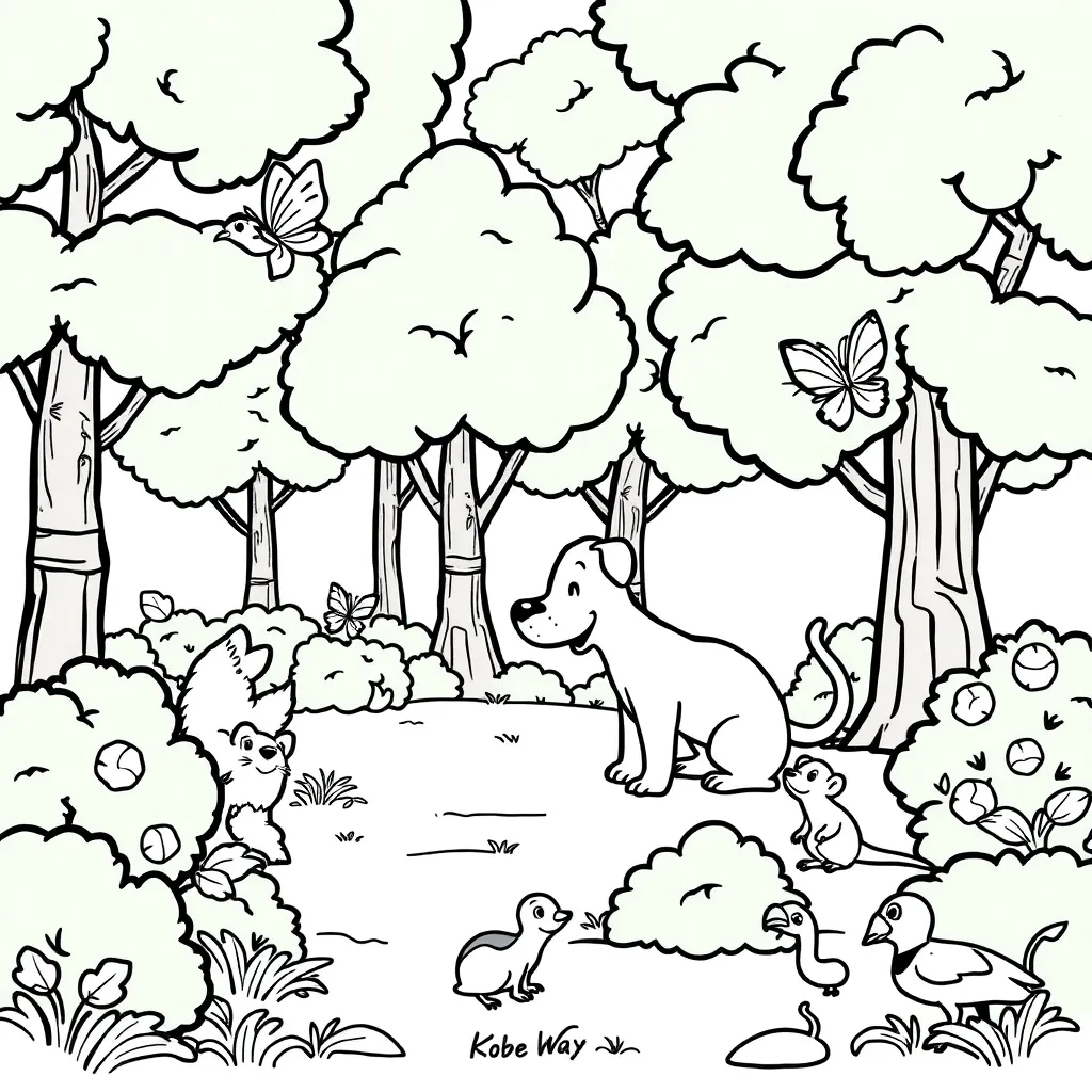 Woezel Pip Bos Cartoon Kindvriendelijk coloring page for children