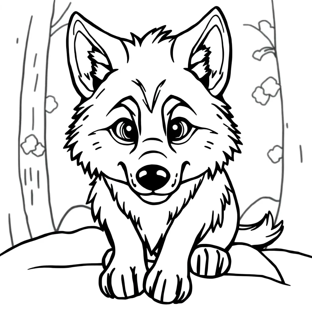 Wolf Wild Natuur Avontuur Roedel coloring page for children