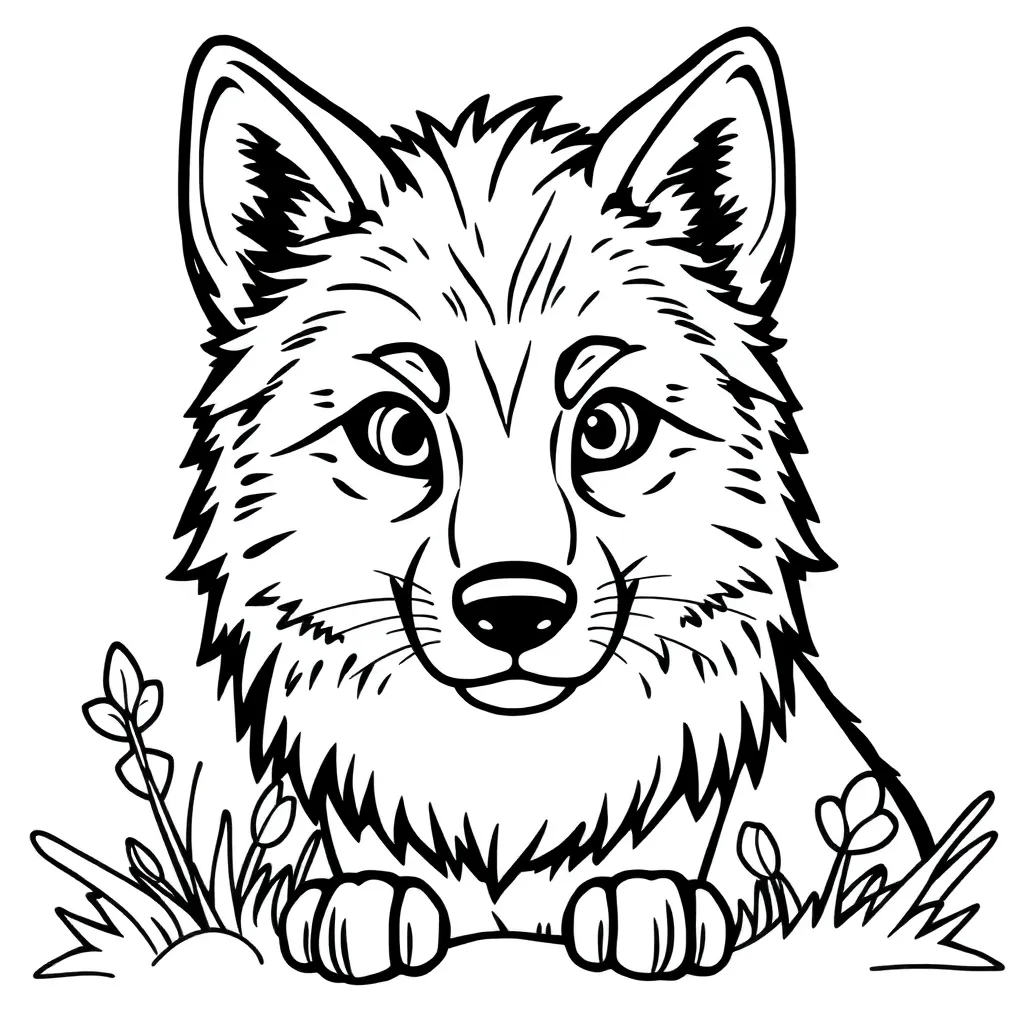 Wolf Wilde Natuur Bos Avontuur coloring page for children
