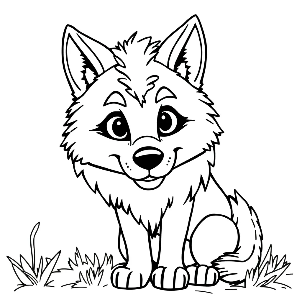 Wolf Wilde Natuur Bos Avontuur coloring page for children