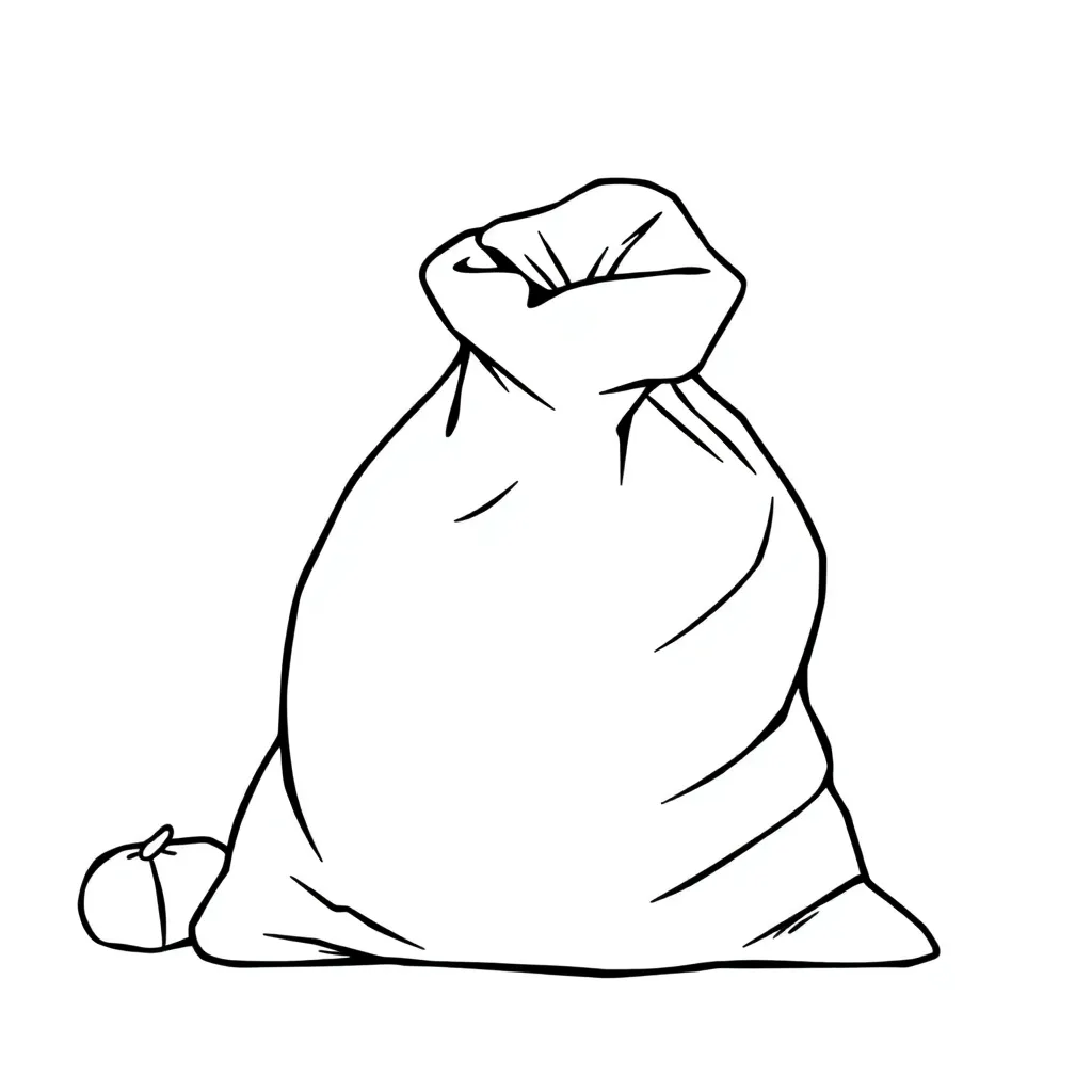 Zak Sinterklaas Feestdagen Seizoenen Cadeaus Surprise coloring page for children