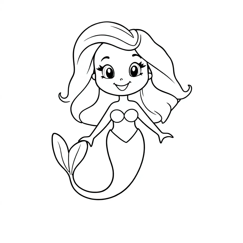 Zeemeermin coloring page for children