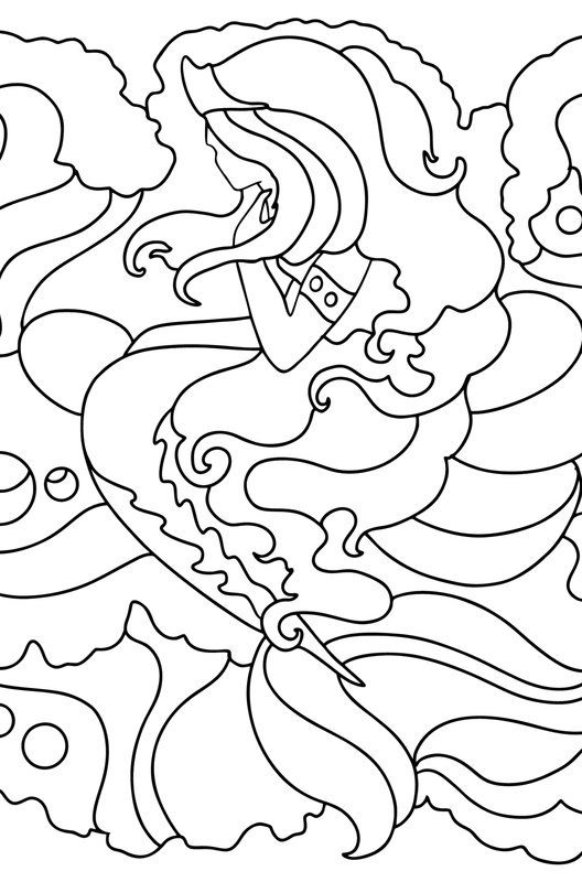 Zeemeermin Met Kroon Volwassenen coloring page for children
