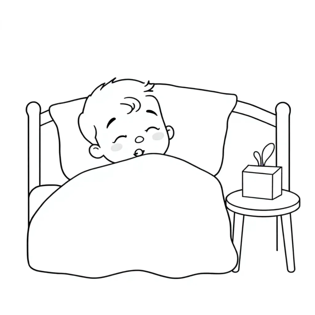 ziek kleurplaat voor kinderen