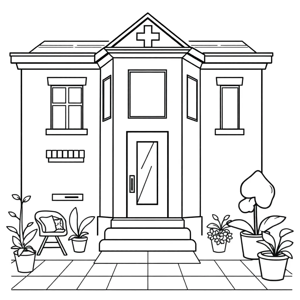 Ziekenhuis Arts Verpleging Medisch Gezondheid coloring page for children