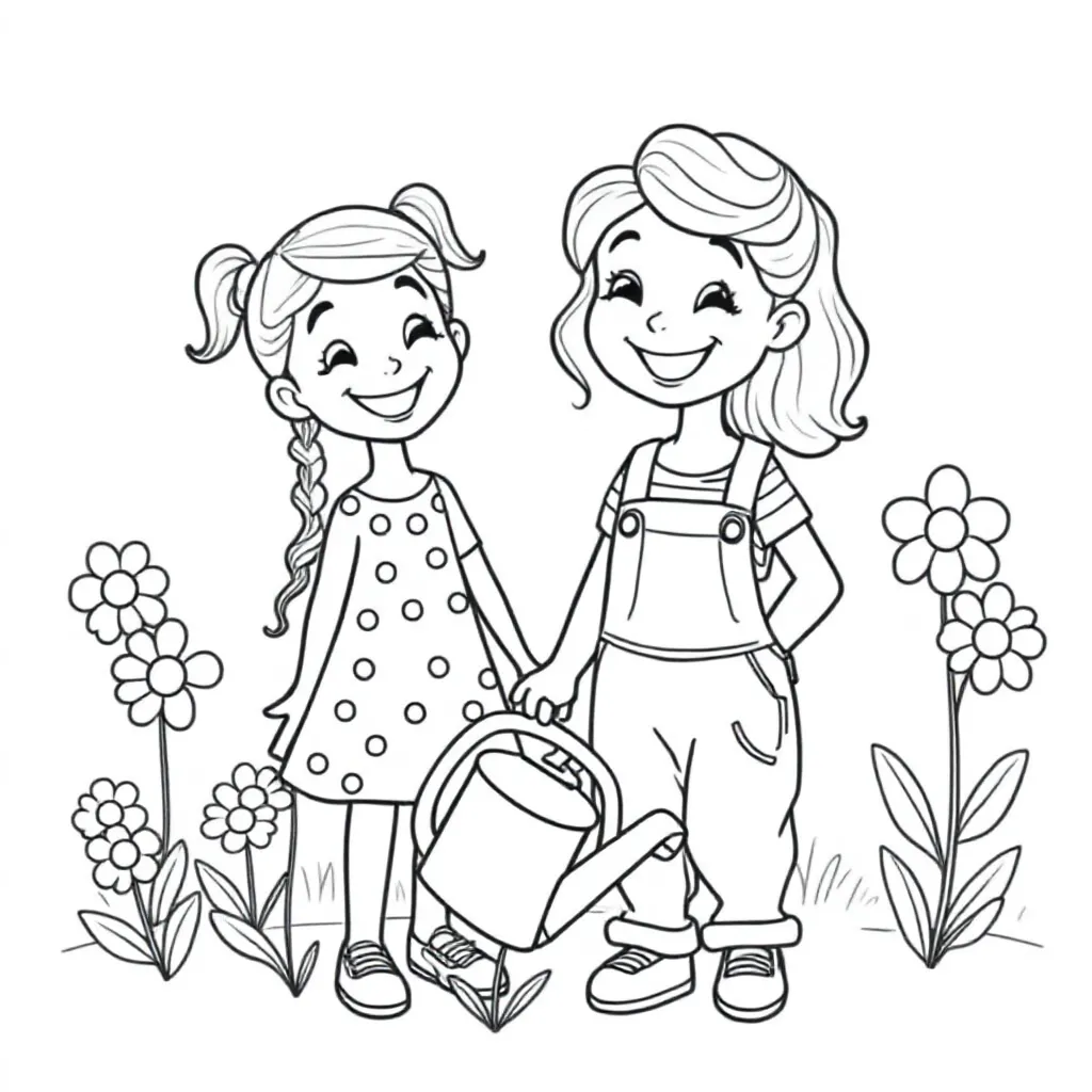 Zoete Zusjes coloring page for children