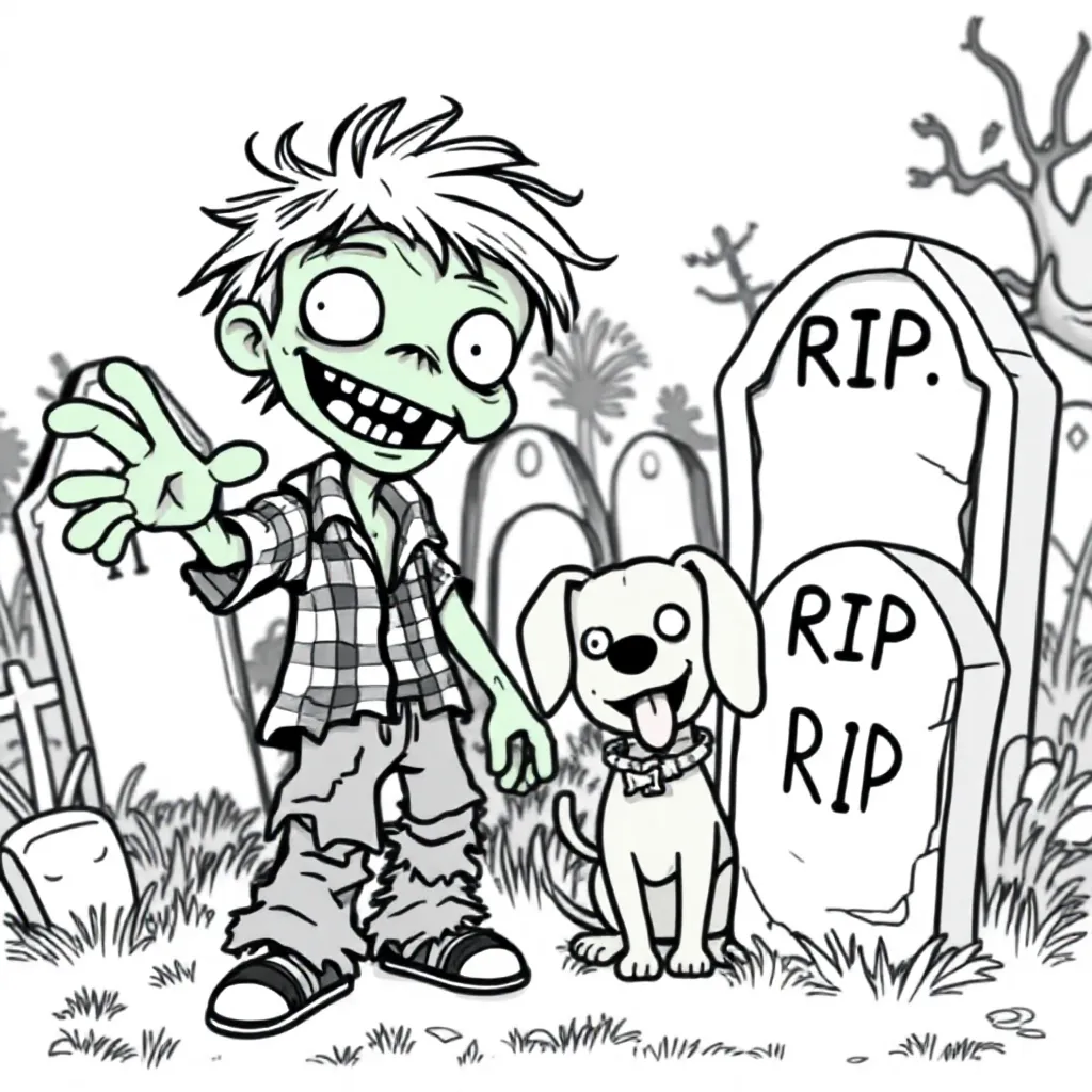 Zombies kleurplaat voor kinderen