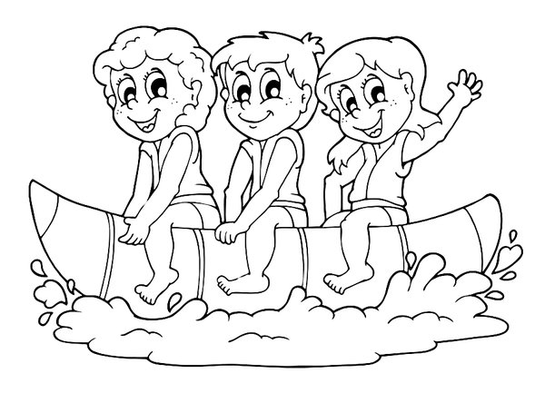 Zomer Kinderen Banaan coloring page for children