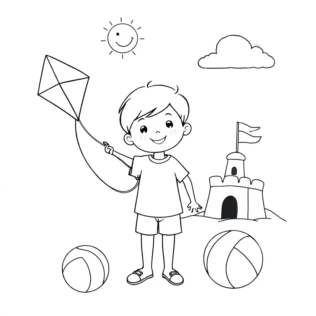 Zomer Kleurplaat Moeilijk coloring page for children