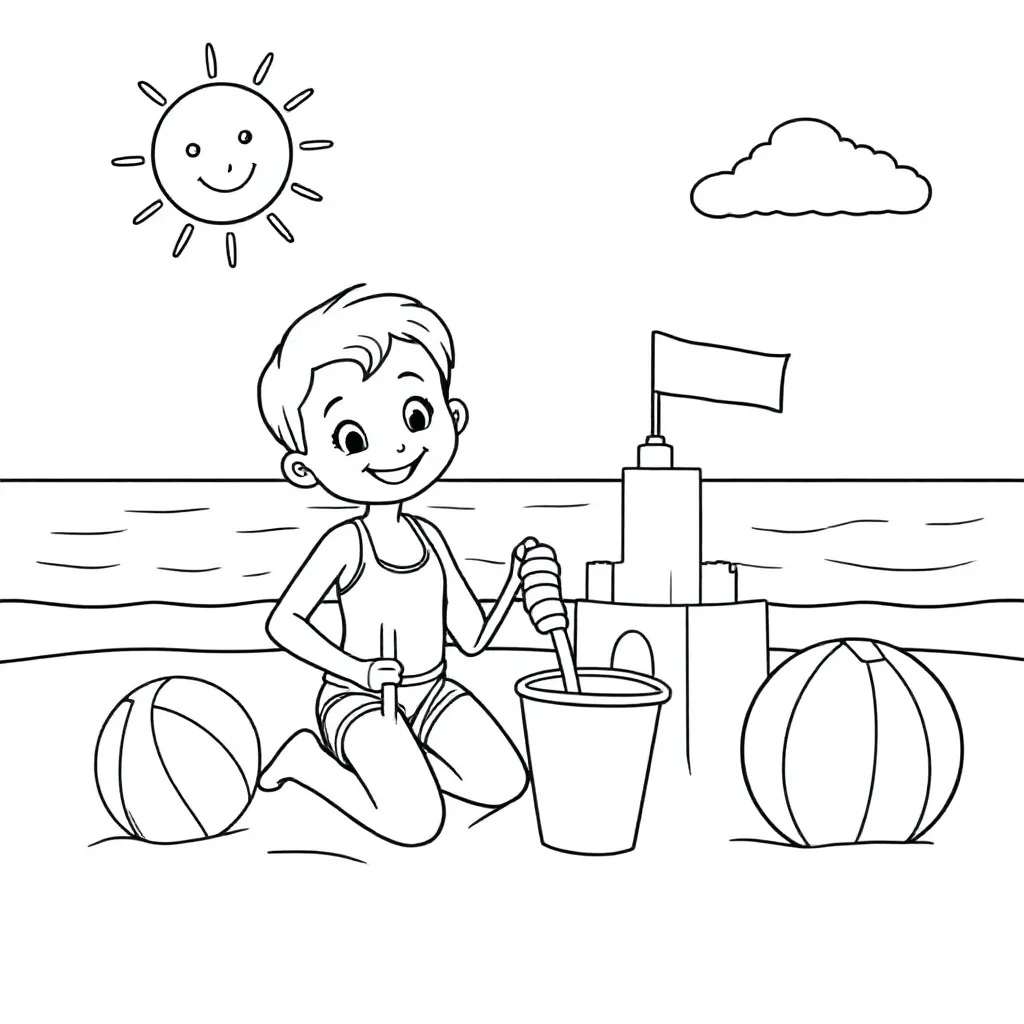 Zomer Kleurplaat Moeilijk coloring page for children